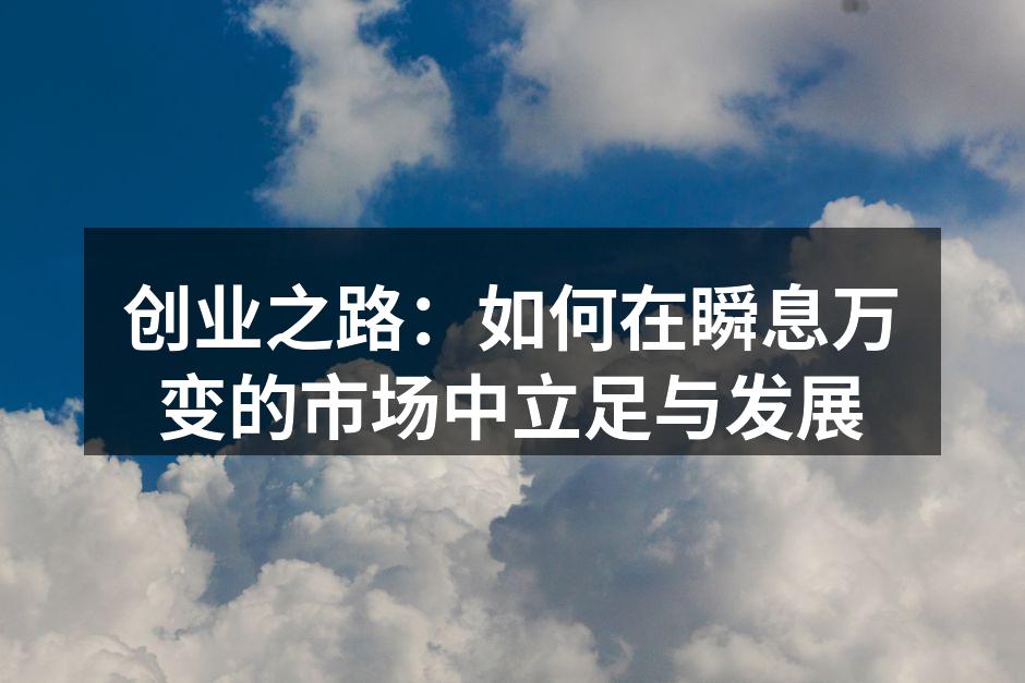 创业之路：如何在瞬息万变的市场中立足与发展